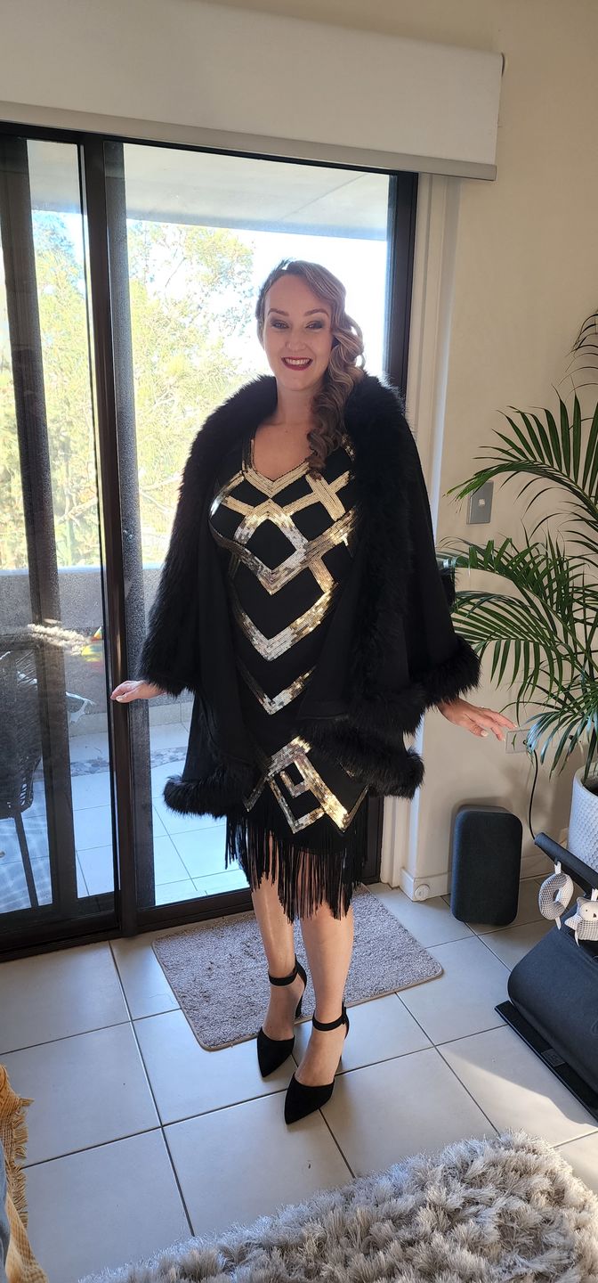 Customer photo review of 1920s Black Mable Flapper Dress