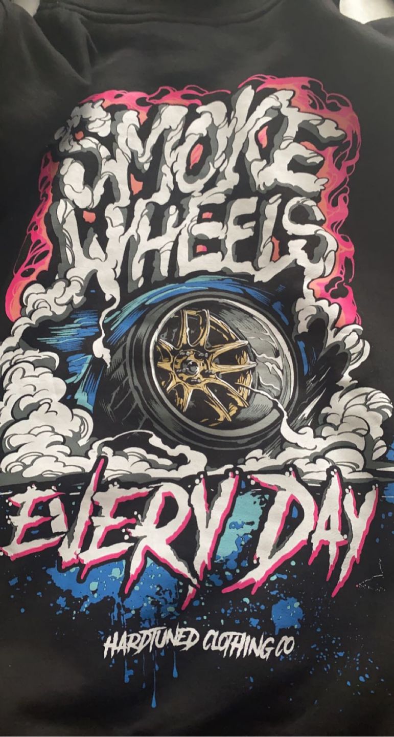 Customer photo review of Smoke Wheels Hoodie