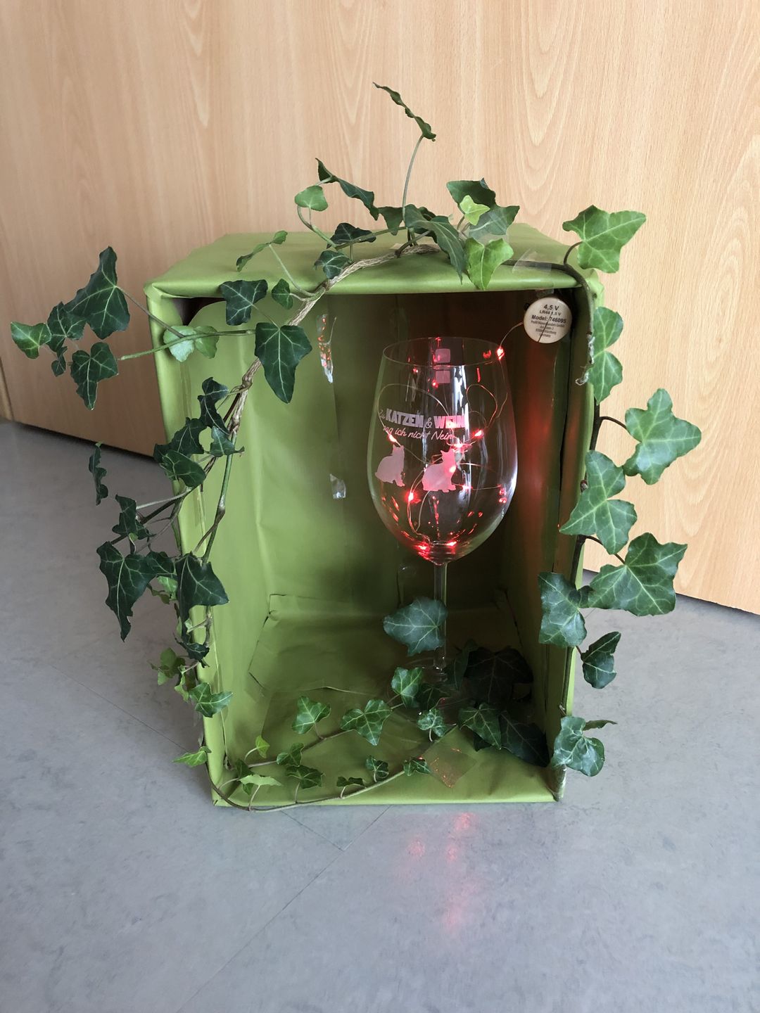 Customer photo review of Zu Katze und Wein sag ich nicht nein - Individuelles Weinglas