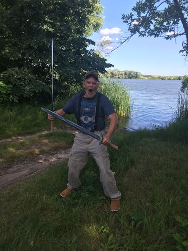 Customer photo review of 39" Full Tang Serpent Breath Sword of Uhtred Ragnarson (Spring Steel & D2 Steel Battle Ready are available) from The Last Kingdom