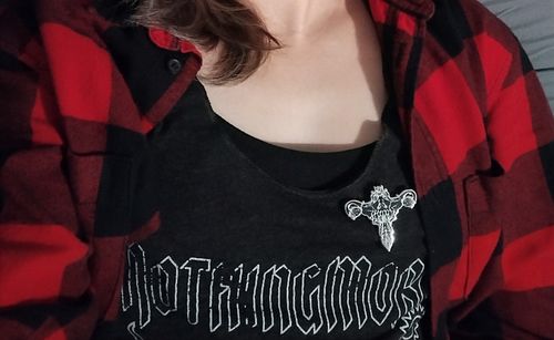 Customer photo review of Death Metal Uterus, Enamel Pin