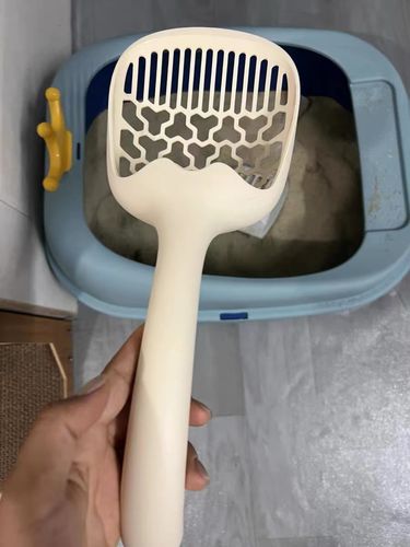 Customer photo review of Michu Macaron High Edge Open Style Extra Large Cat Litter Box, Scoop Included