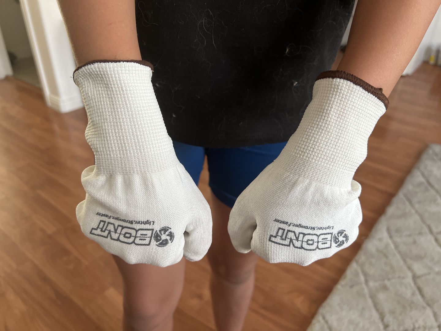 Customer photo review of Short Track Cut Resistant Gloves
