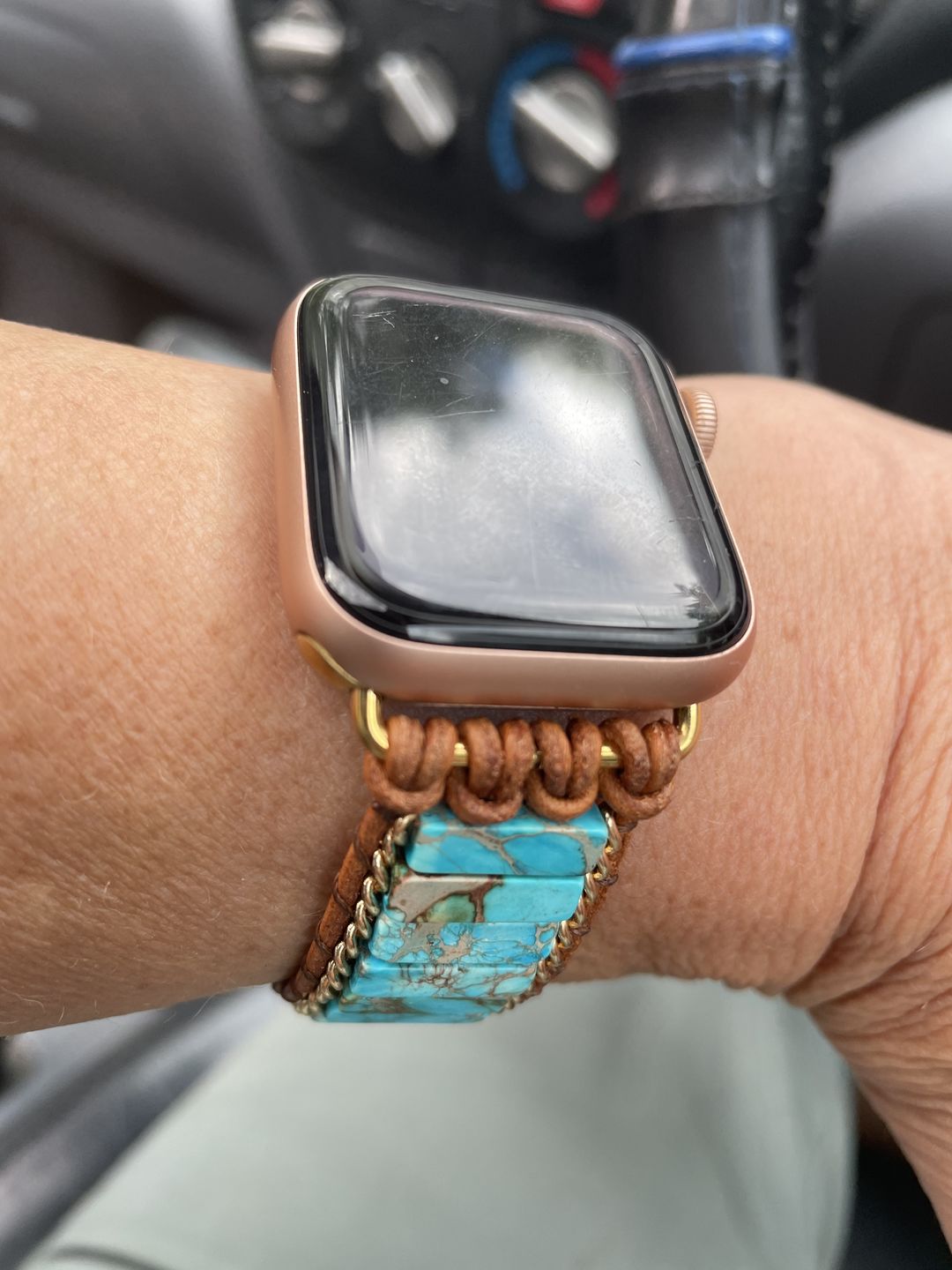 Customer photo review of Native Turquoise Protection Apple Watch Strap