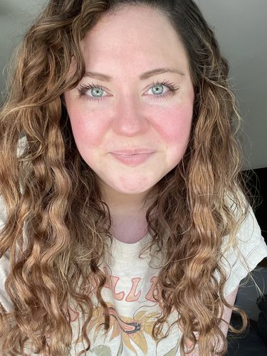 Customer photo review of Curly Ash Blonde