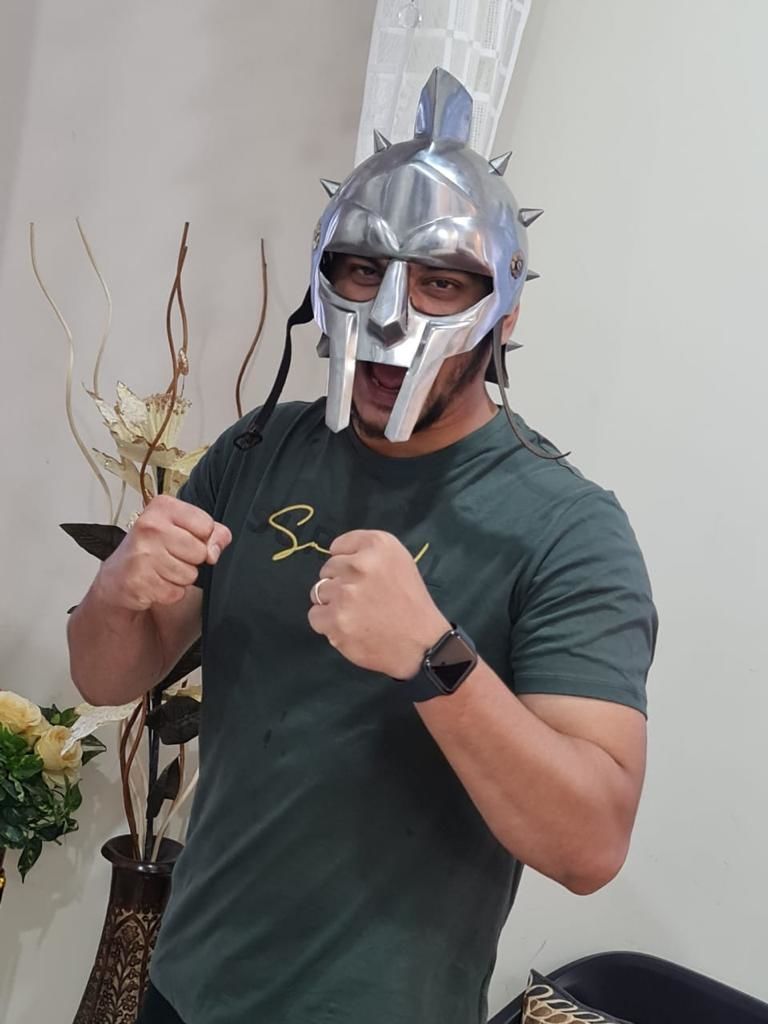 Customer photo review of Handcrafted Roman Legion Gladiator Helmet