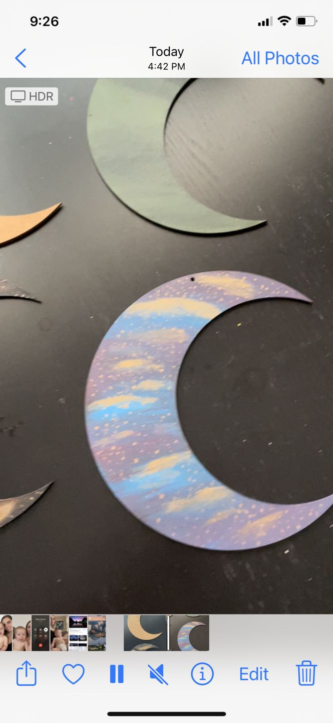 Customer photo review of Unfinished Wood Crescent Moon Shape - Night Sky - Craft - up to 24" DIY