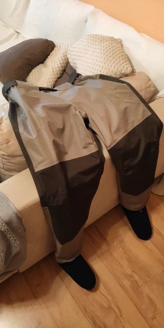 Customer photo review of Kylebooker Waterproof Breathable Stockingfoot Wading Pants Waist Fishing Hunting Waders KB003