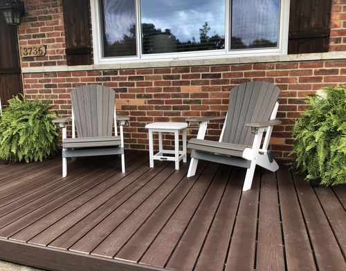 Customer photo review of DuraWeather Poly® Signature Collection King Size Folding Adirondack Chair (With Built In Cup Holders)