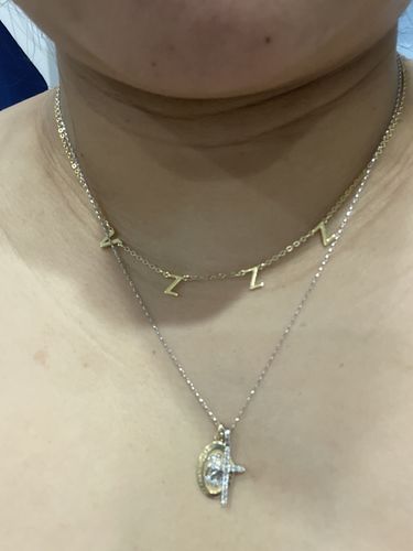 Customer photo review of The Original Initial Letter Necklace