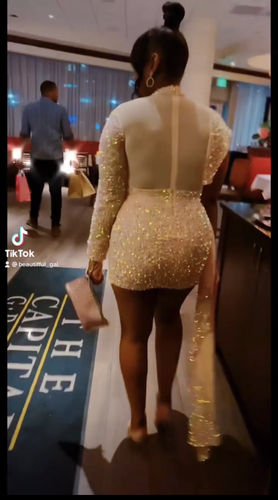 Customer photo review of Sequined Party Cut Out Mini Dress