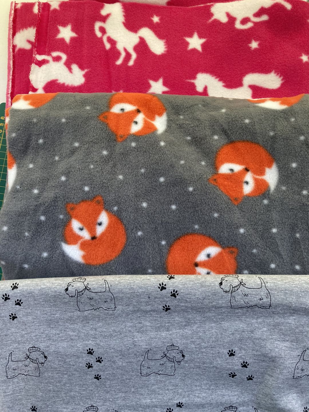 Customer photo review of Printed Fleece/Sweatshirt Remnants