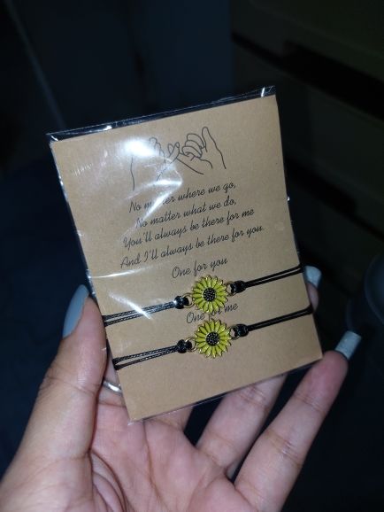 Customer photo review of "Together Forever" Sunflower Bracelet Set