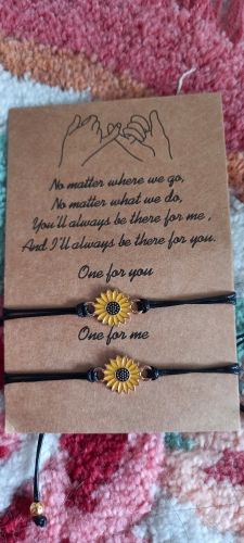 Customer photo review of "Together Forever" Sunflower Bracelet Set