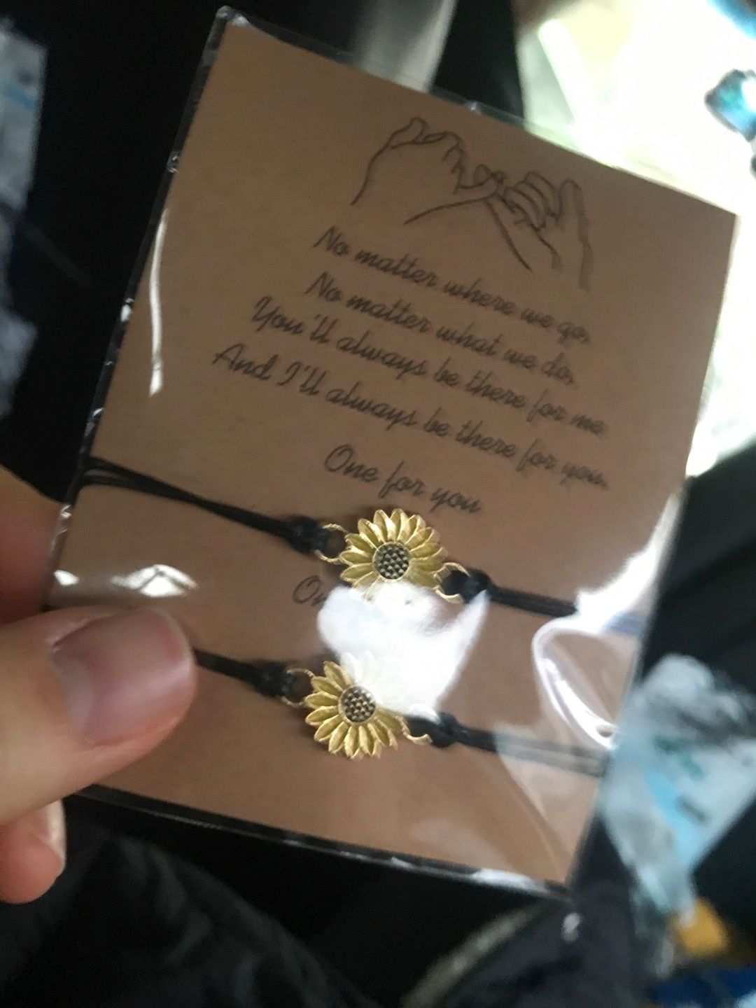Customer photo review of "Together Forever" Sunflower Bracelet Set