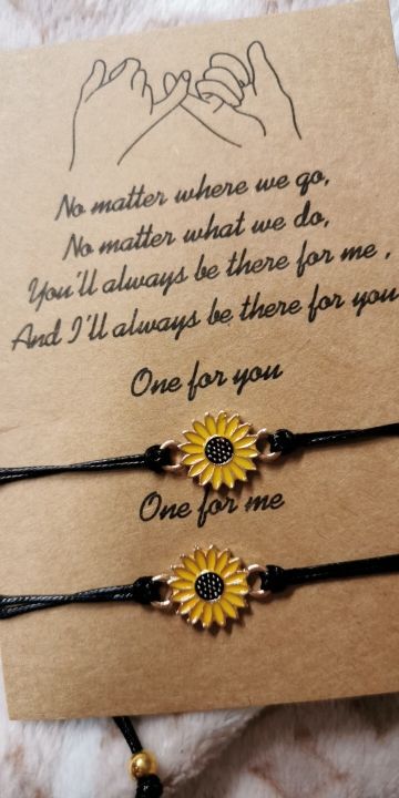 Customer photo review of "Together Forever" Sunflower Bracelet Set