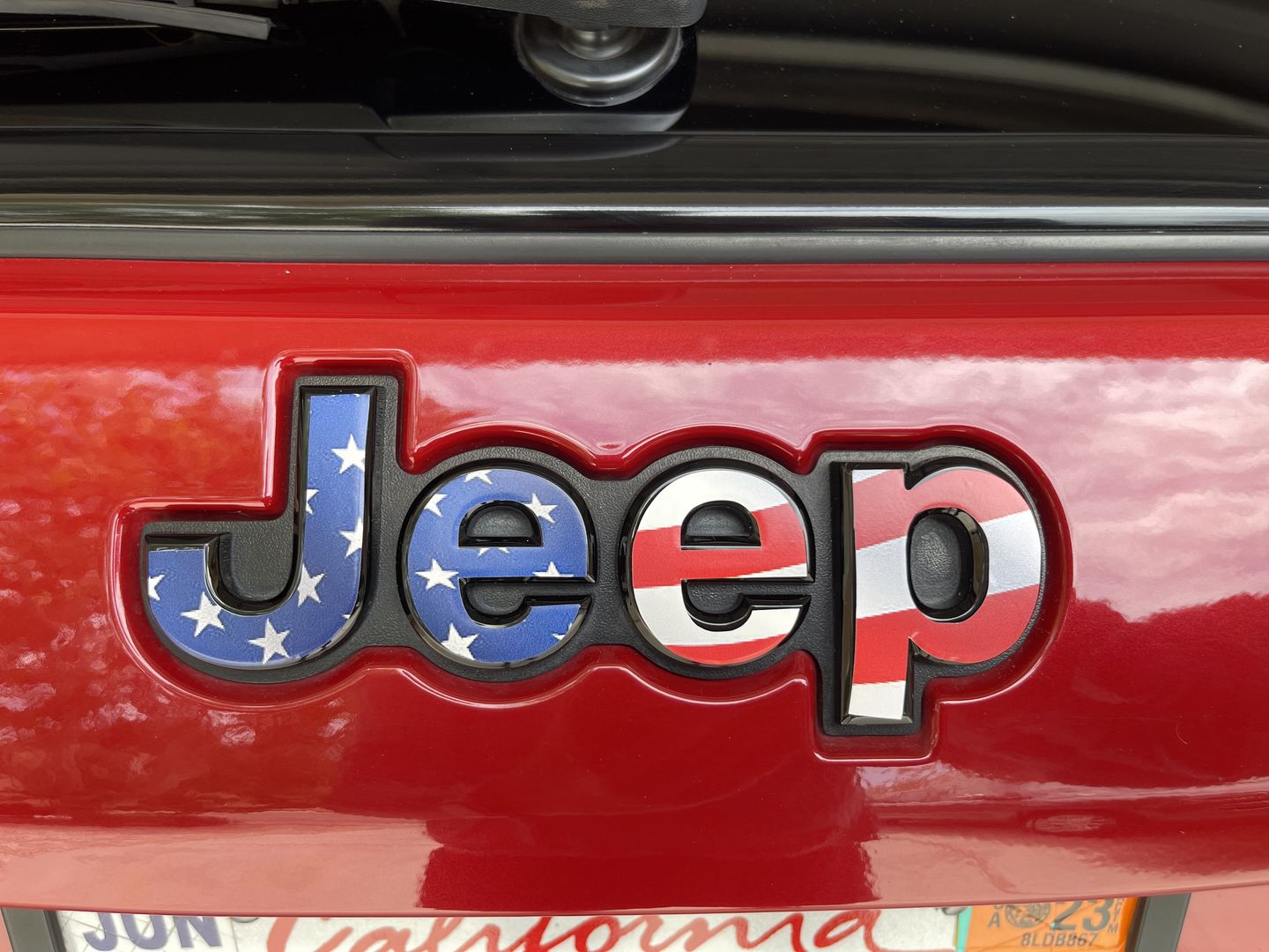 Customer photo review of JEEP Emblem Overlay Decals – American Flag Print | Fits Grand Cherokee, Cherokee, Compass, Renegade, Liberty & Patriot