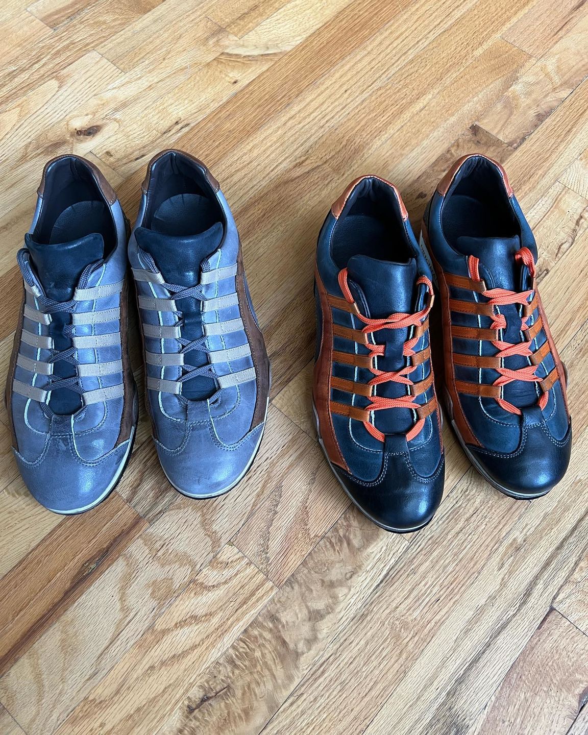 Customer photo review of Men's GrandPrix Sneaker in Beach Club (Faded Navy and Brown)
