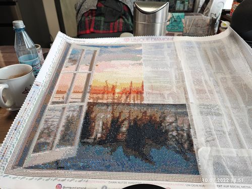Customer photo review of 5D Diamond Painting Fenster als Weg zum Strand