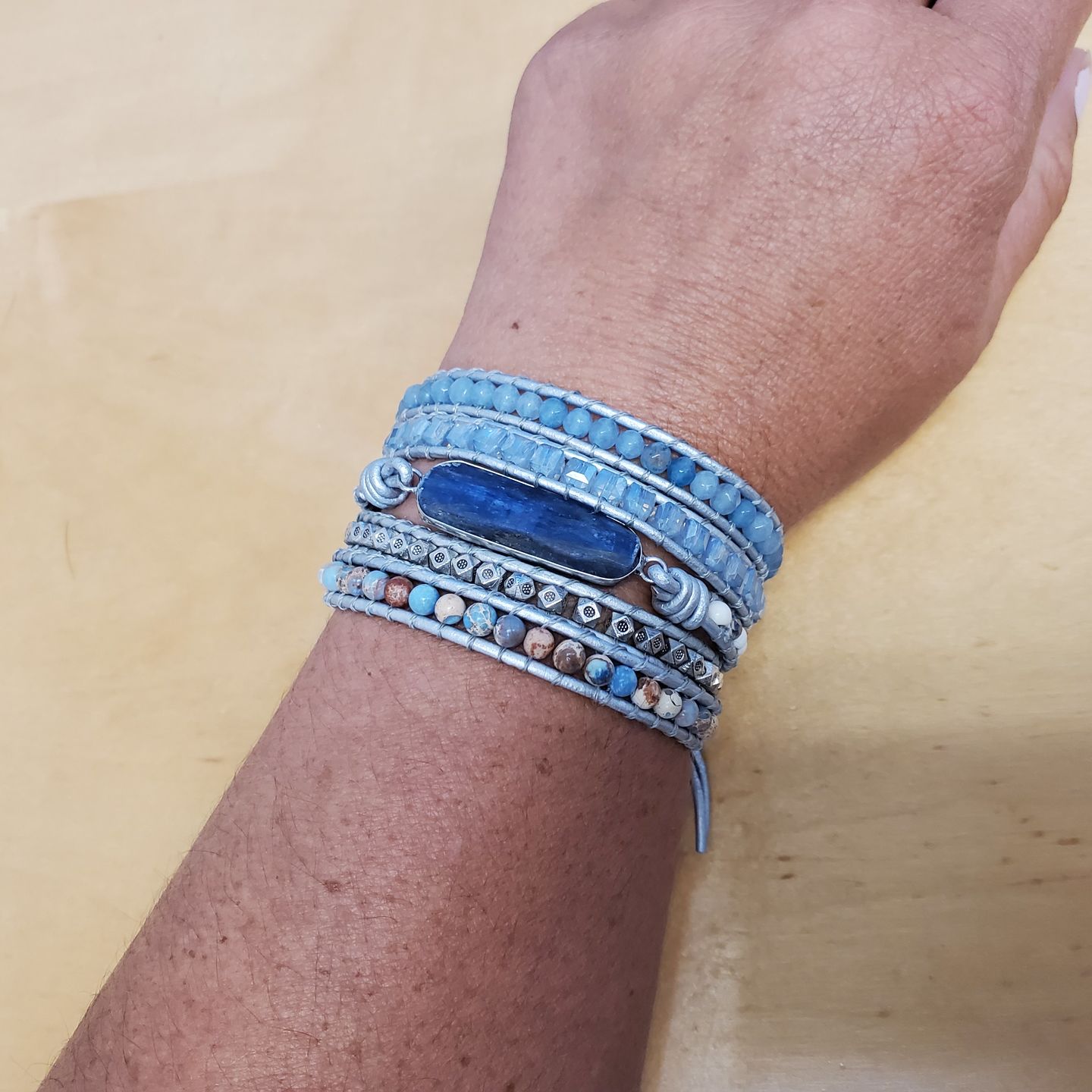 Customer photo review of Healing Topaz Queen Silver Wrap Bracelet