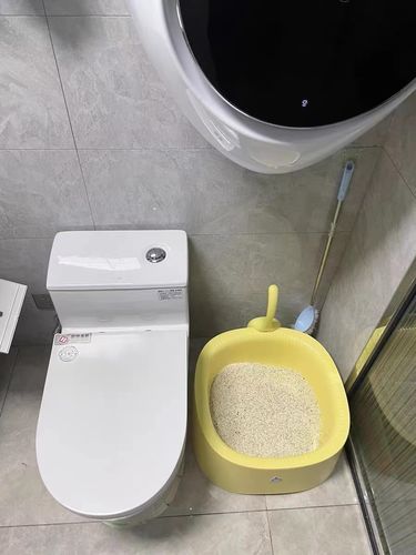 Customer photo review of Michu Macaron High Edge Open Style Extra Large Cat Litter Box, Scoop Included