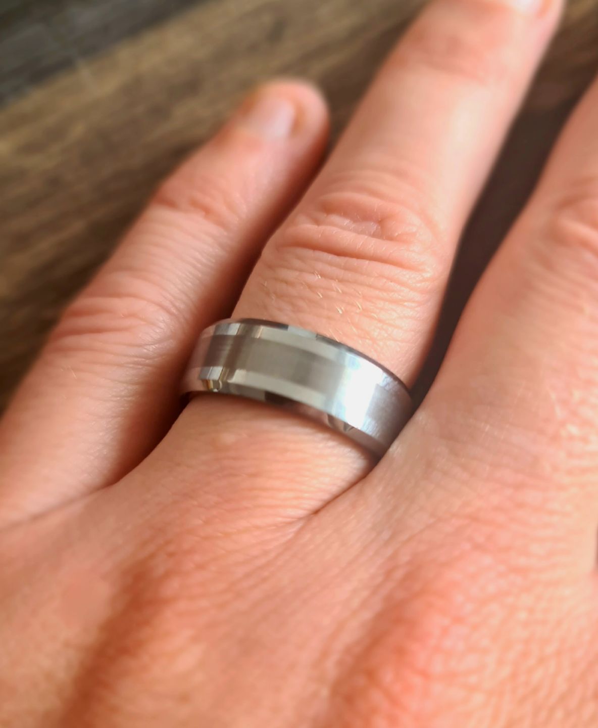 Customer photo review of Brushed 8mm Wonder Ring