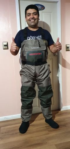 Customer photo review of Kylebooker Mens Waterproof Breathable Stockingfoot Chest Fishing Hunting Waders KB001