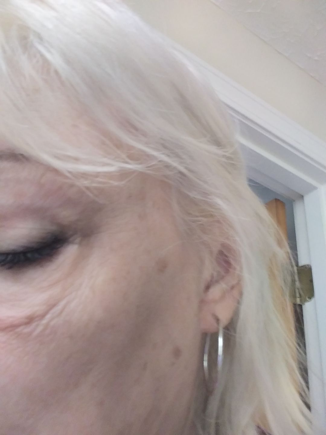 Customer photo review of 14k White Gold Classic Hoop Earrings, 2mm