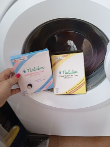 Customer photo review of Eco-Tiras de Detergente 40 lavados Natulim