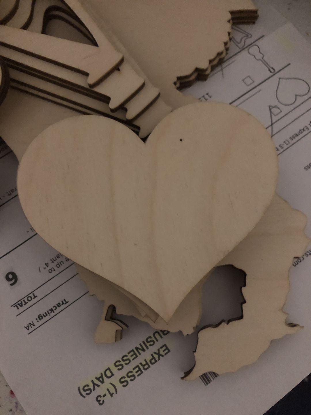 Customer photo review of Unfinished Wood Round Classic Heart Shape up to 24" DIY Valentines Day Wedding Shower