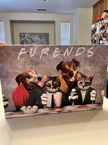 Customer photo review of 'Furends' Personalized 4 Pet Canvas