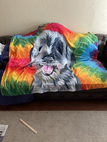 Customer photo review of Custom Pet Fleece Blanket