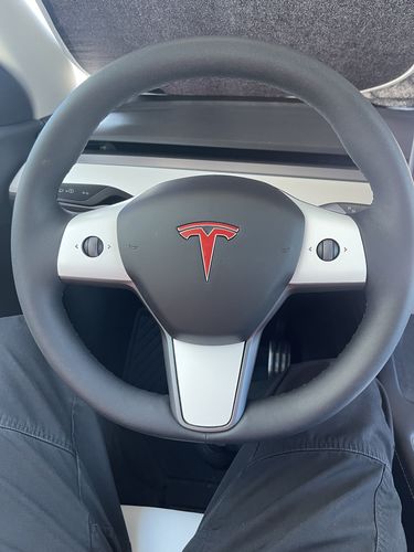 Customer photo review of Steering Wheel Wrap for Tesla Model 3 & Y