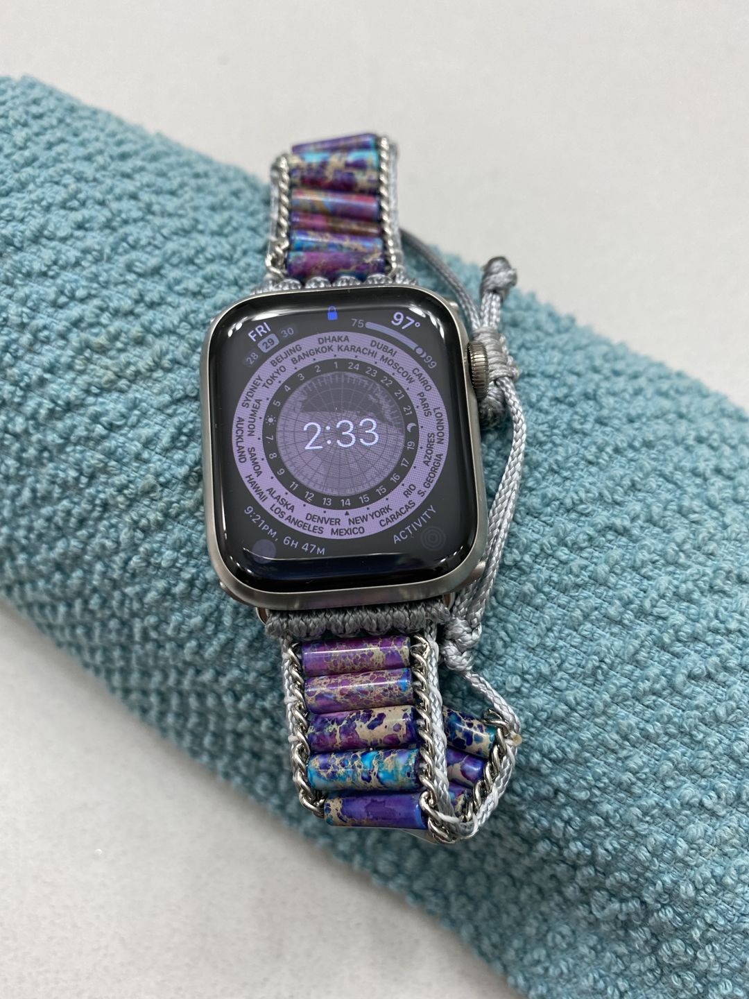 Customer photo review of Serene Imperial Jasper Apple Watch Strap
