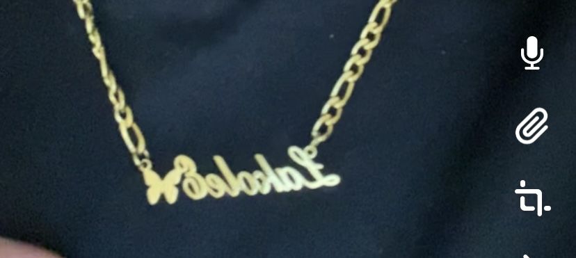 Customer photo review of Butterfly Name Necklace