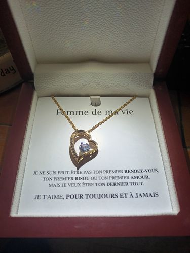 Customer photo review of Collier Amour Éternel - À la femme de ma vie - Je t'aime, pour toujours...