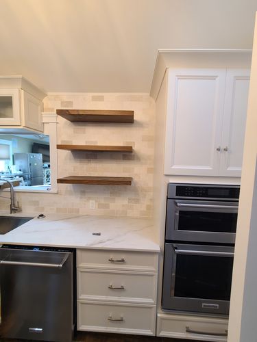 Customer photo review of Rustic Floating Shelves