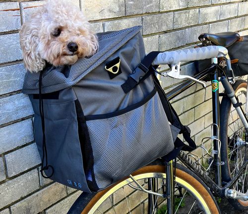 Customer photo review of All In One Pet Carrier Bag | Dog Bike Basket | Backpack for Dogs & Cats | Car Booster Seat