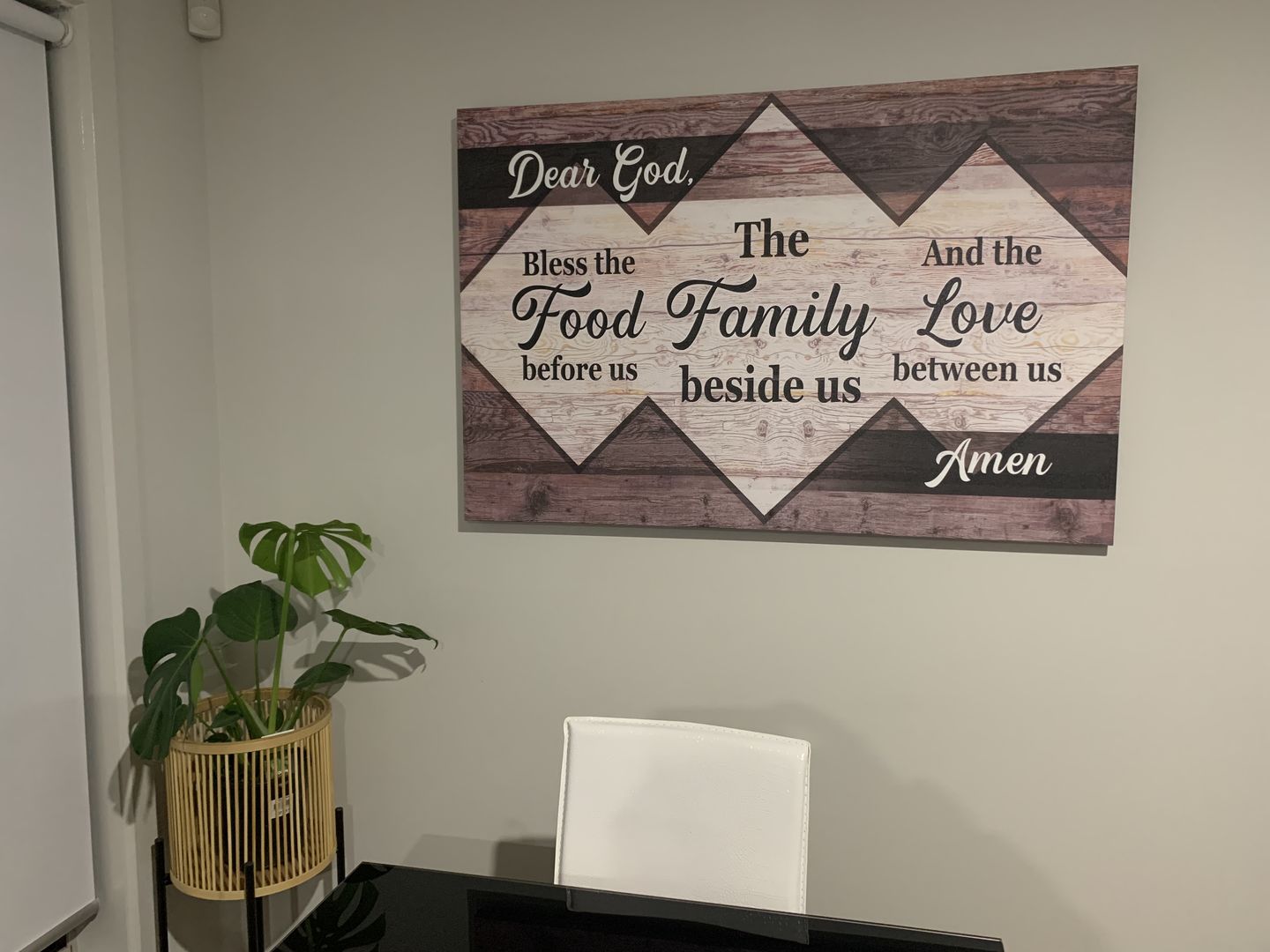 Customer photo review of Personalized "Bless The Food Family Love" Premium Canvas