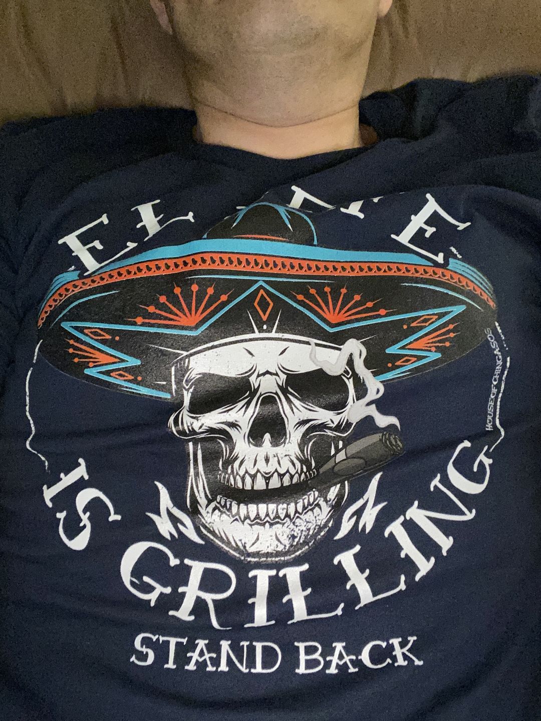 Customer photo review of Premium El Jefe Is Grilling OG Greaser Tee
