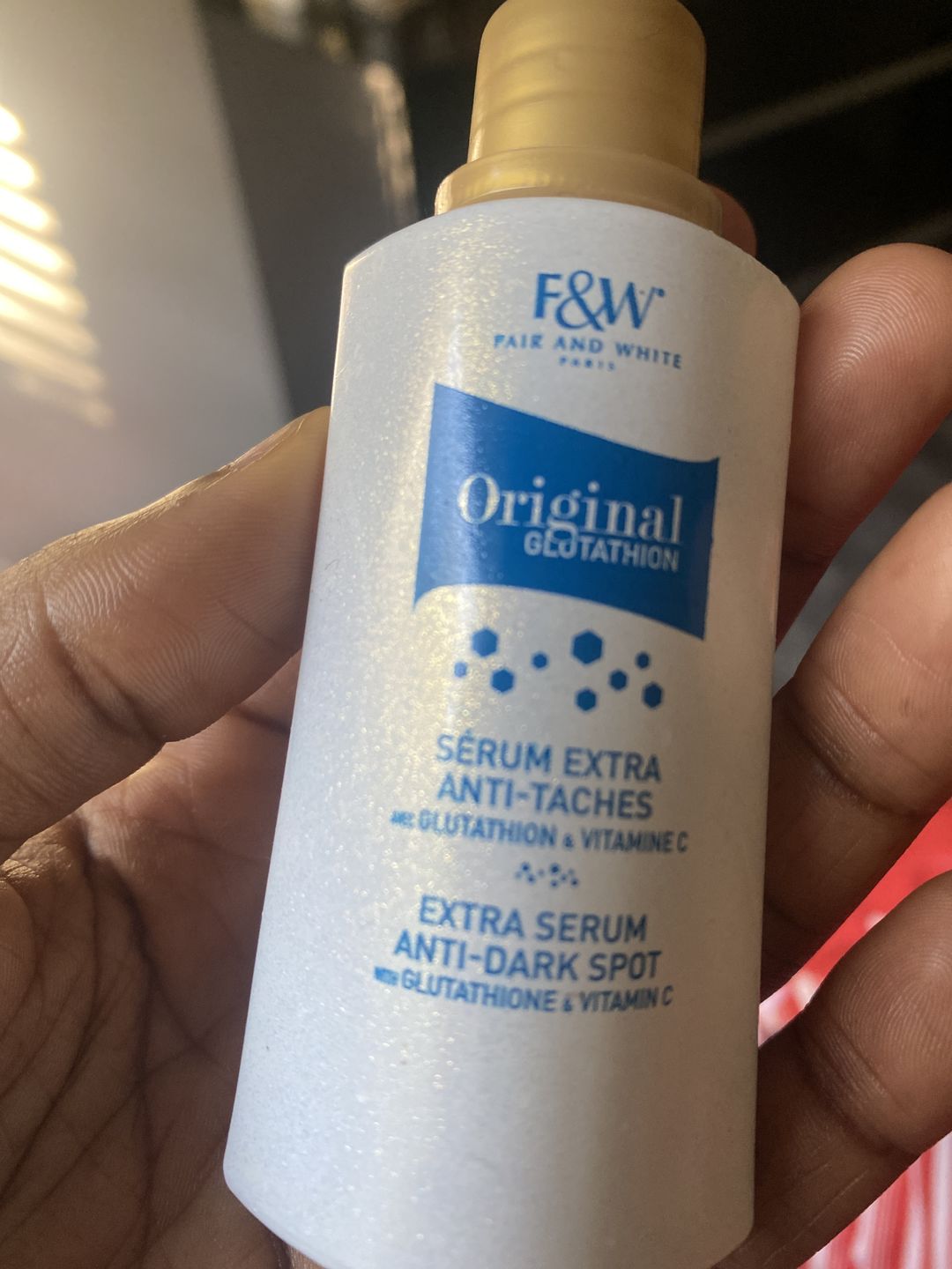 Customer photo review of Fair and White Glutathion Extra Serum Anti-Dark Spot 30ml / 1.01 Fl Oz