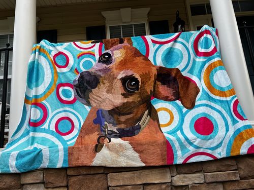 Customer photo review of Custom Pet Fleece Blanket