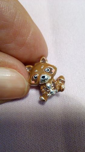Customer photo review of 925 Sterling Silver Raccoon with Little Tree Charm