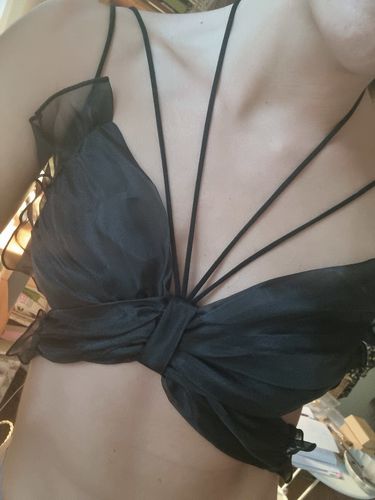Customer photo review of SOLADO Organza Butterfly Design Backless Camisole