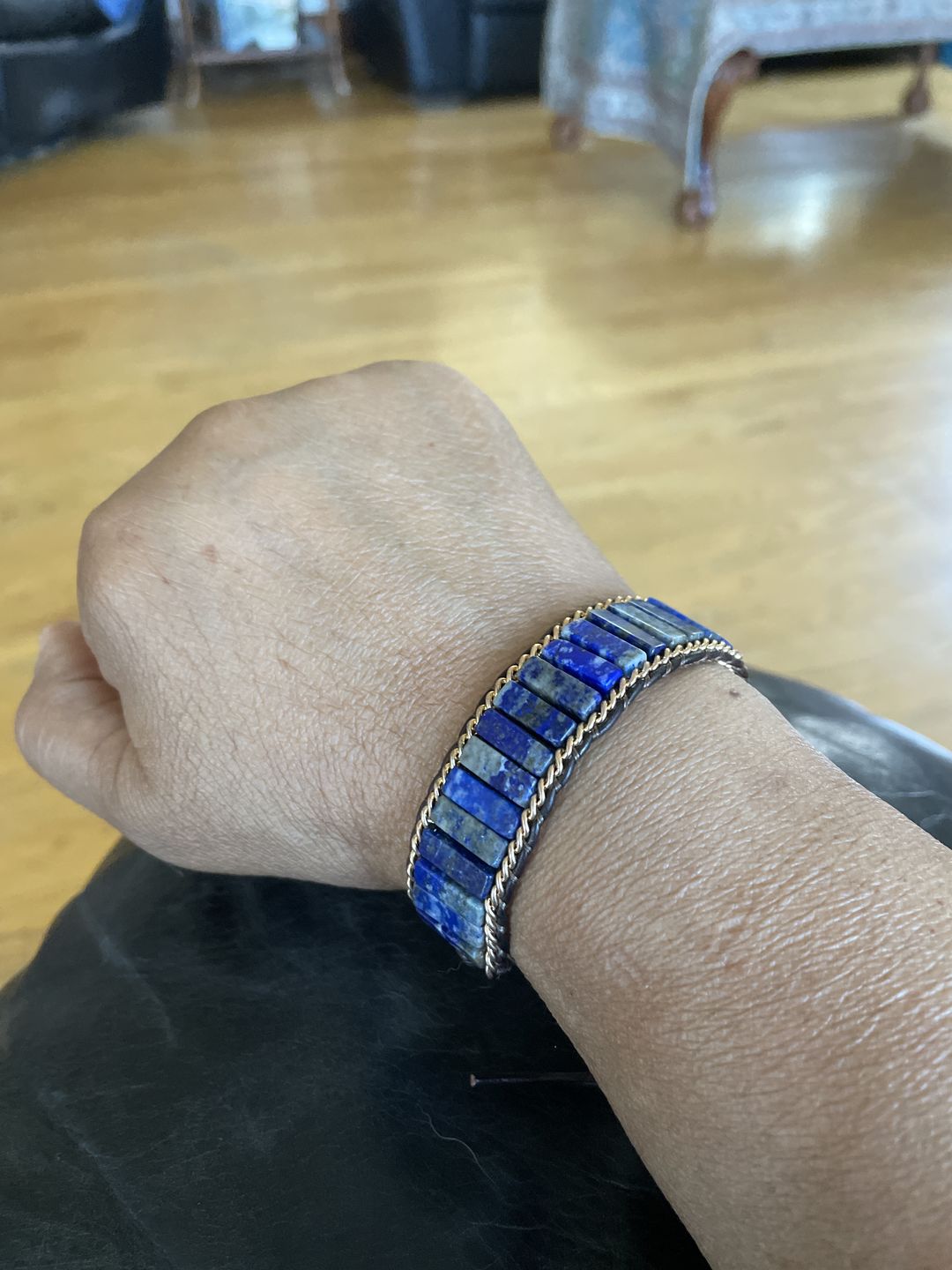 Customer photo review of Bohemian Lapis Lazuli Wrap Bracelet
