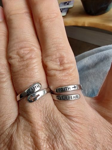 Customer photo review of "FAITH" Sterling Silver Cross Ring