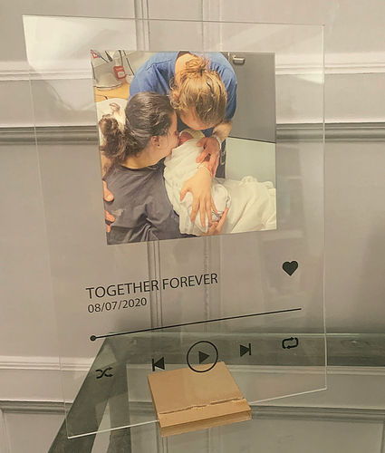 Customer photo review of Custom Song Plaque - The Best Anniversary Gift for Couples