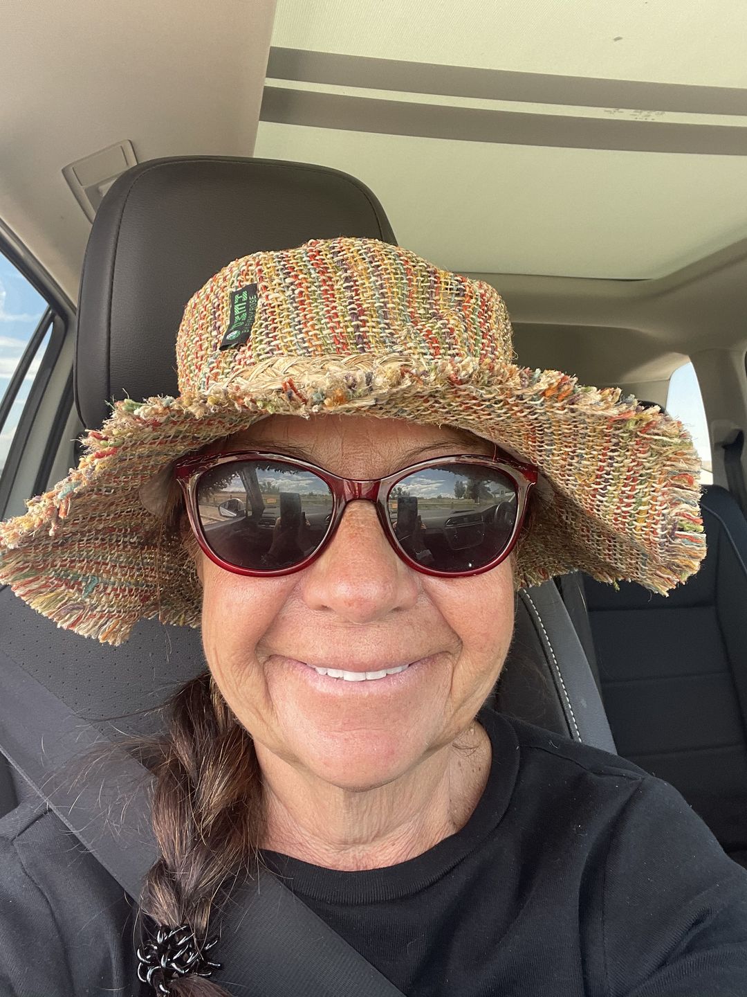 Customer photo review of Rainbow Woven Hemp Hat