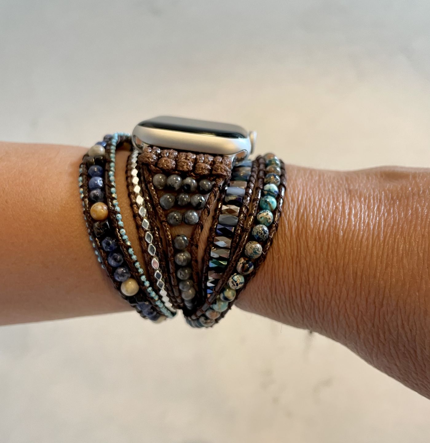 Customer photo review of Serene Ocean Apple Watch Strap