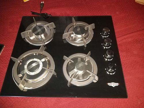 Customer photo review of Parrilla de Gas Empotrable de Cristal Templado 4 Quemadores